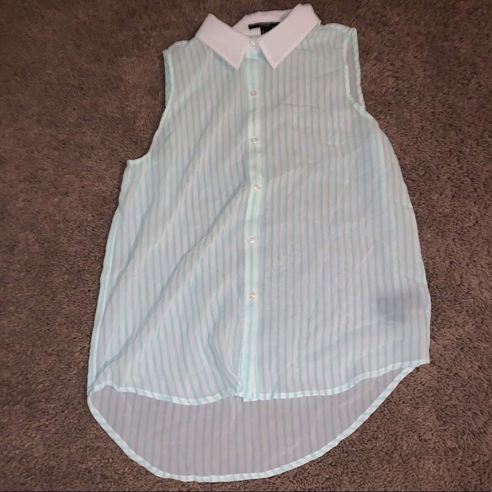 Sheer green stripped tank
